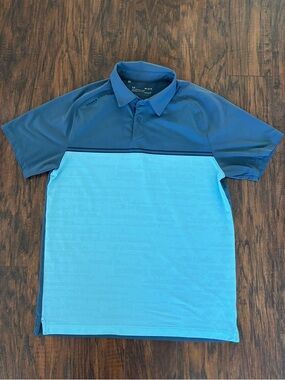 Under Armour Two-Tone Teal and Light Blue Polo Size Medium